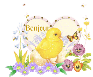 Gif bonjour poussin